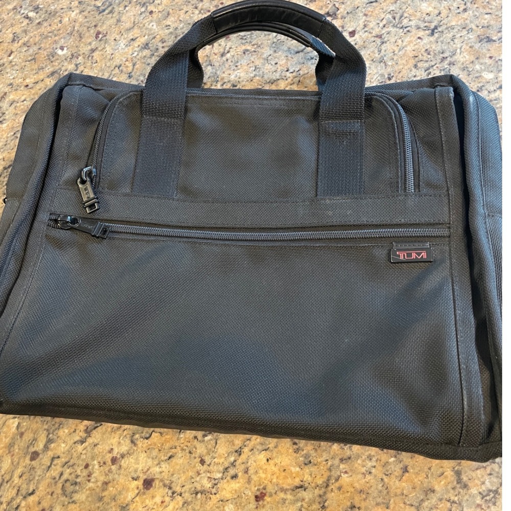 Tumi Black Ballistic Nylon Laptop Briefcase Slim Business Travel Bag 16 inch